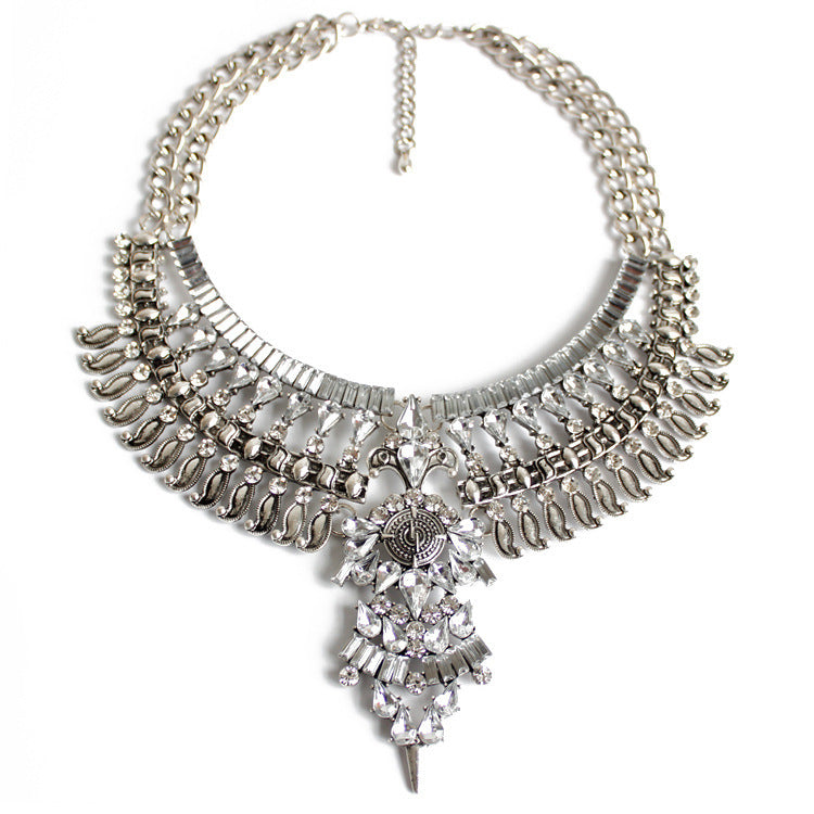 Alloy Diamond Short Necklace