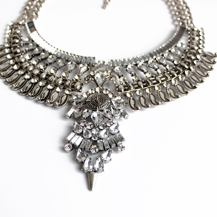 Alloy Diamond Short Necklace