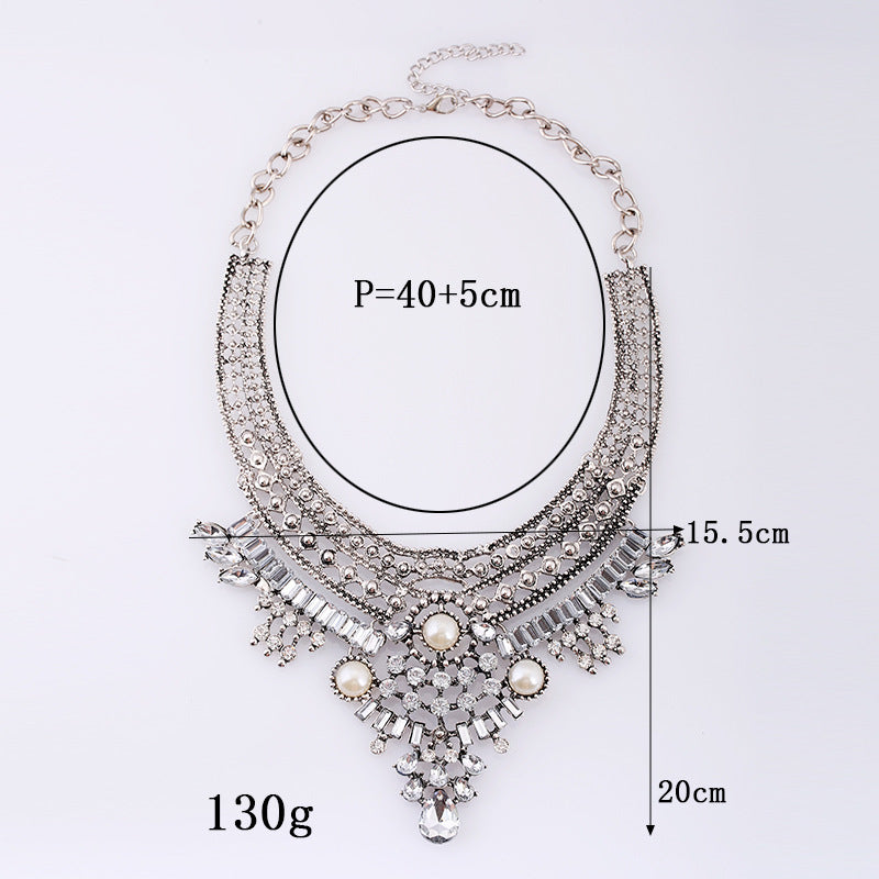 Alloy Diamond Short Necklace